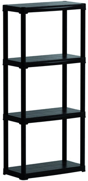 KIT SCAFFALI IN PLASTICA 4 RIPIANI cm. 60x30x133 h col. Nero