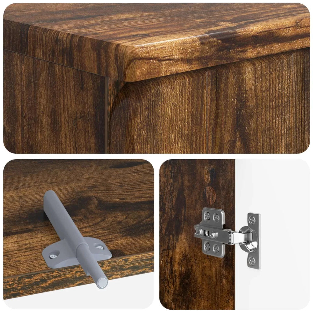 Set di Armadi da Bagno da 2 Pezzi ZWOLLE Rovere Fumo 3417599