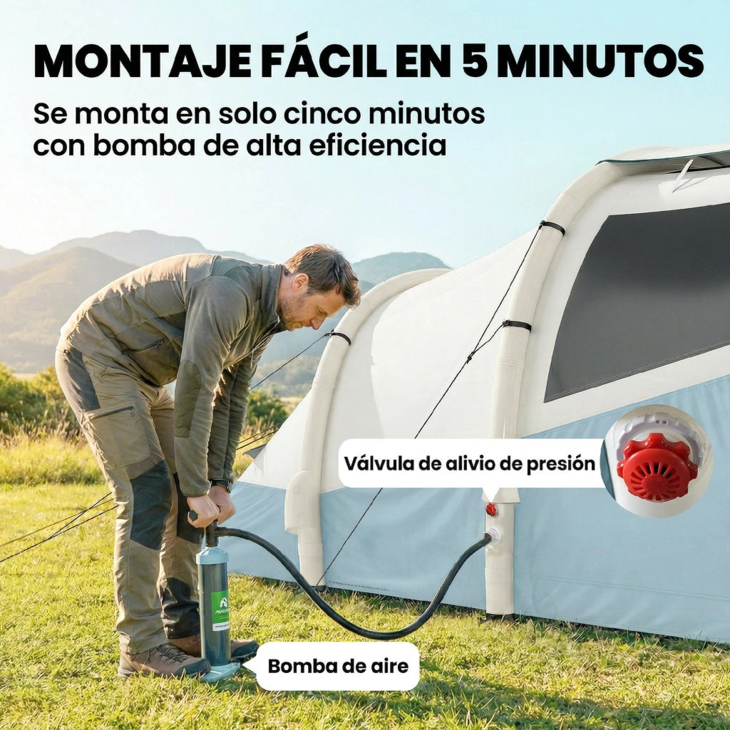 Tenda Inflabile 2-3 Persone ¨C zephmum ¨C Impermeabile 3000 mm Azzurro
