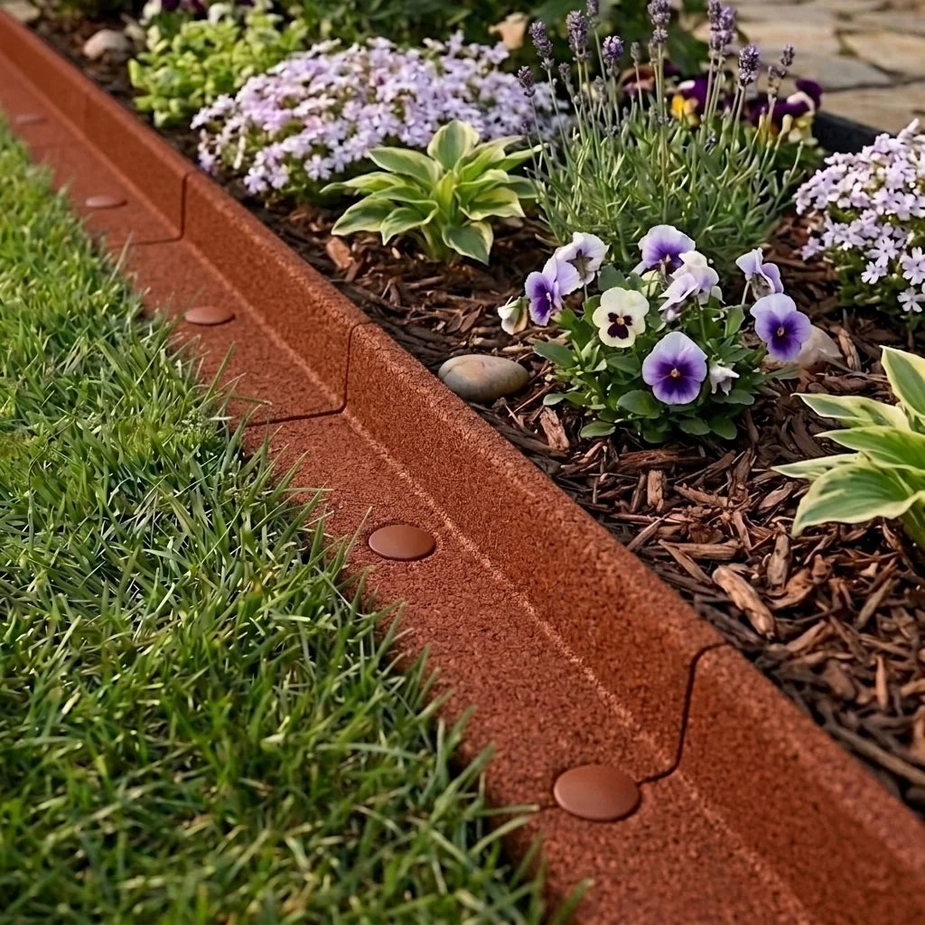 Bordura Giardino Flessibile 4x1,2m Terracotta Prato Aiuole Sentieri