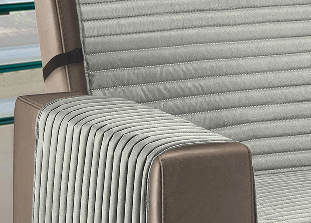 Copridivano Con Penisola Trapuntato Modello Best Colore Grigio Chiaro - 240 cm - Grigio Chiaro