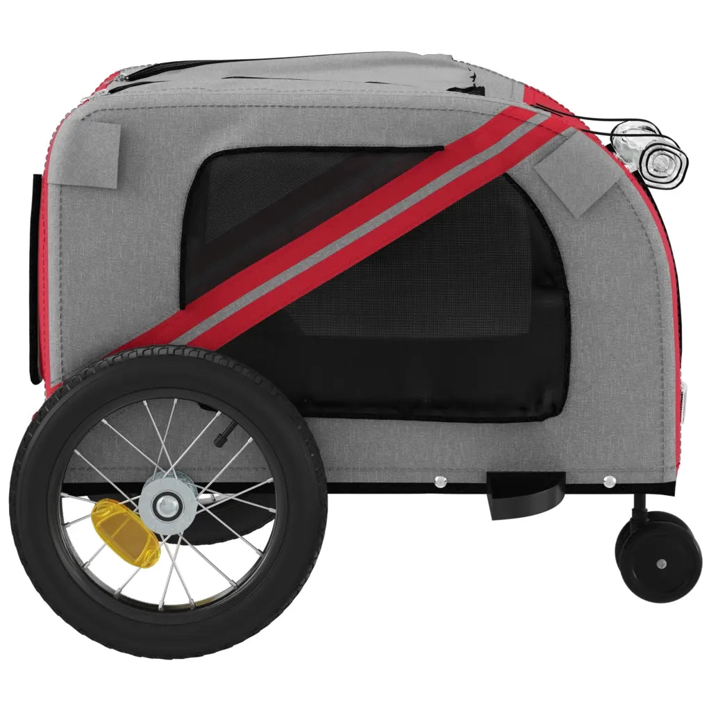 Rimorchio da Bici per Animali Rosso e Nero Oxford e Ferro CFW4781755