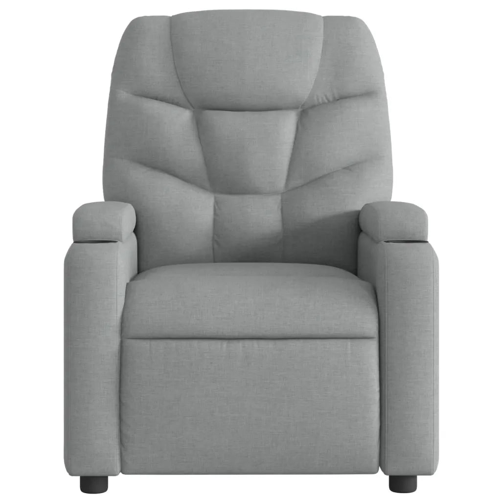 Divano Sedia-Poltrona reclinabile massaggiante in Tessuto Grigio Chiaro 394306
