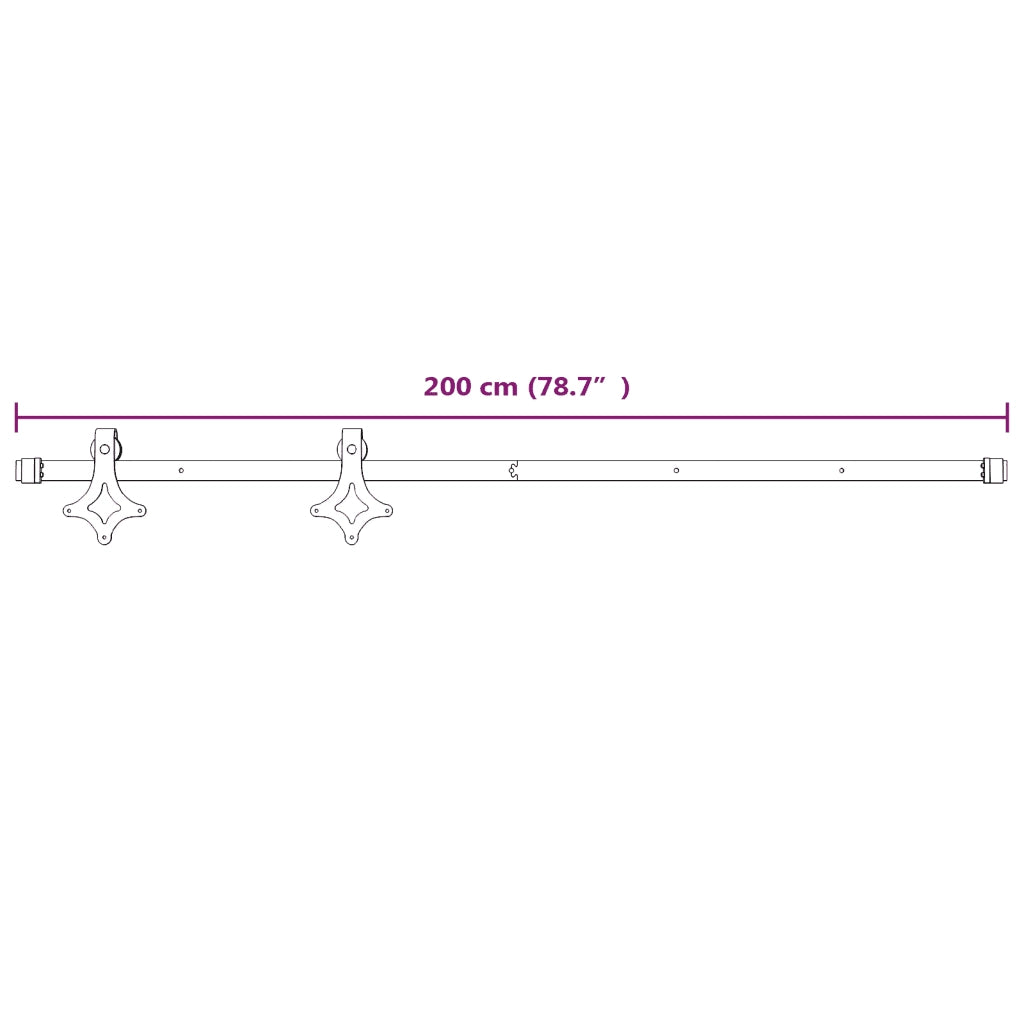 Kit Accessori per Porta Scorrevole 200 cm in Acciaio Bianco CFW7851116