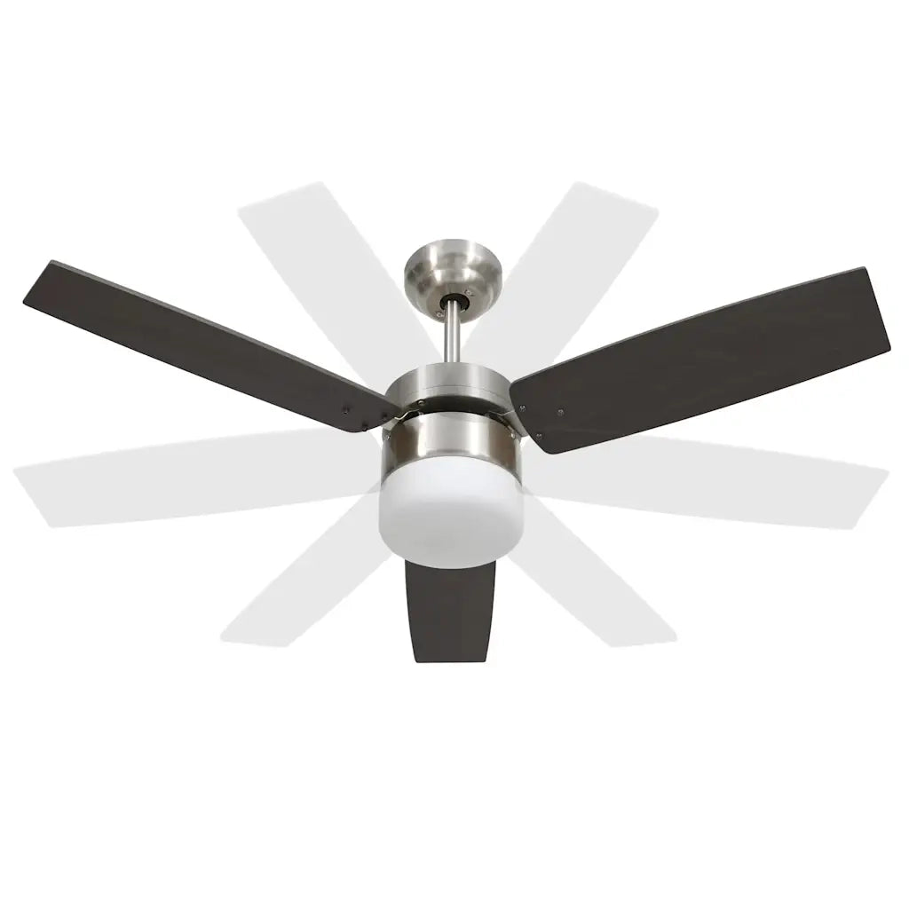 Ventilatore Soffitto con Luce e Telecomando 108cm Marrone Scuro