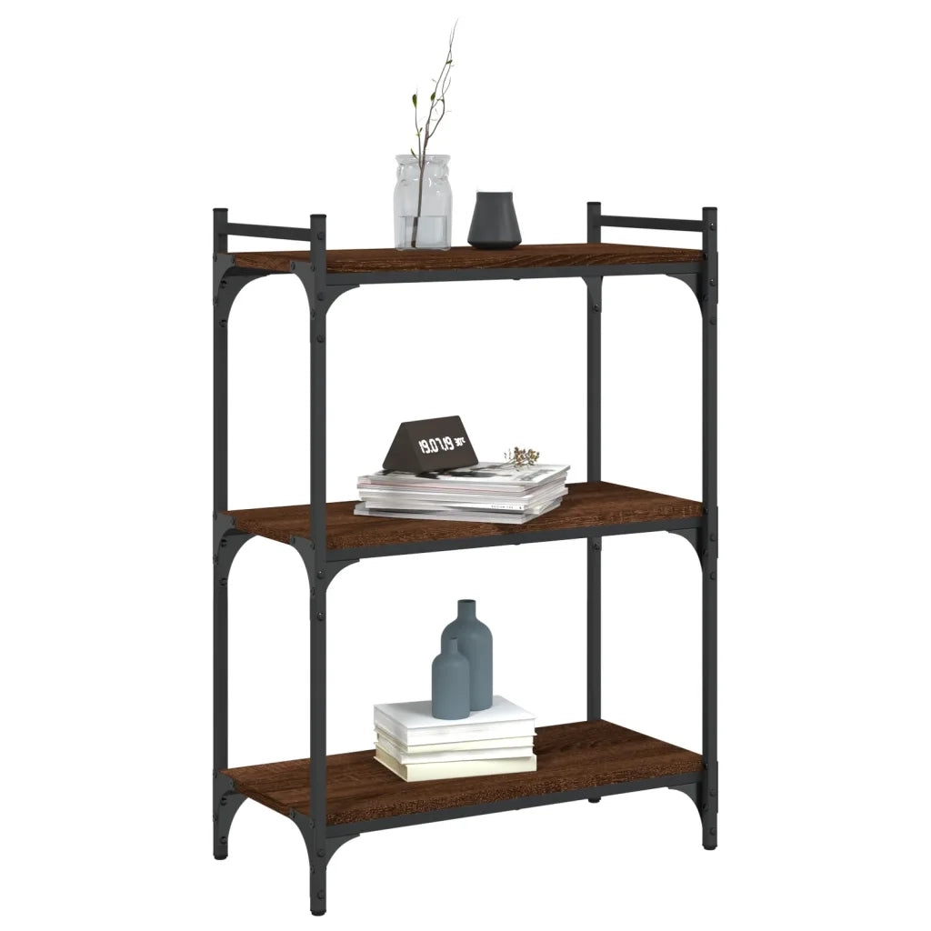 Libreria 3 Ripiani Rovere Marrone 60x30x86 cm Legno Multistrato 837651