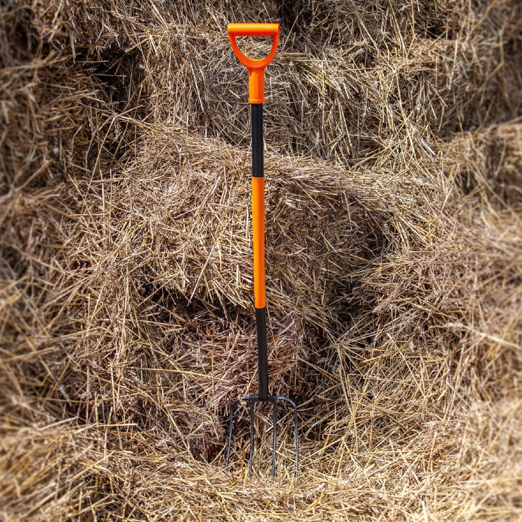 Forca da giardino KADAX a 3 punte in metallo, ergonomica, per fieno e compost, 132 cm