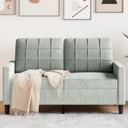 vidaXL Divano a 2 Posti Grigio Chiaro 120 cm in Velluto