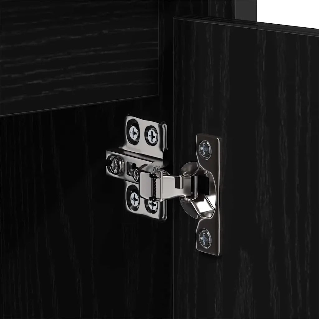 Mobile Lavabo | Armadio per Lavabo da Bagno Rovere Nero 60 x 35 x 60 cm