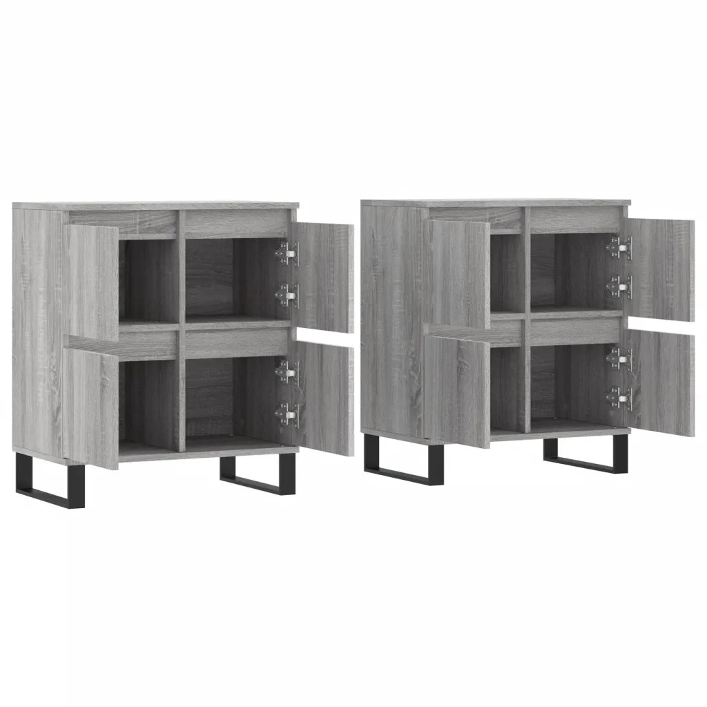 Credenze 2 pz Grigio Sonoma in Legno Multistrato 3190187