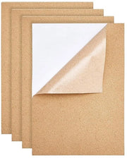 Tavole di Cork Autoadesive - 4 Fogli - 28 x 40 cm - 1 mm Spessore Tappeti di Cork - Supporti/DIY Artigianato - Materiale Sostenibile
