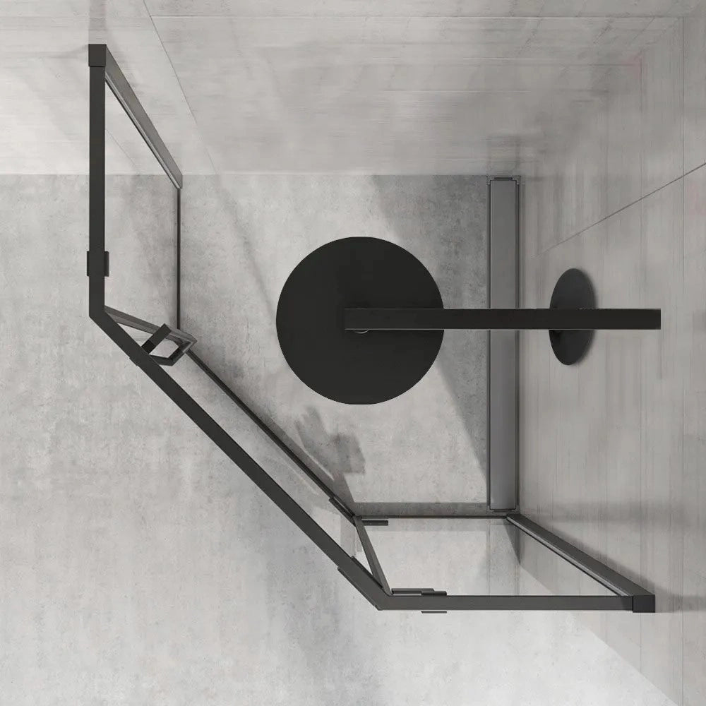 Cabina Doccia Diamond Black Mat 90x90 con piatto doccia Diamond