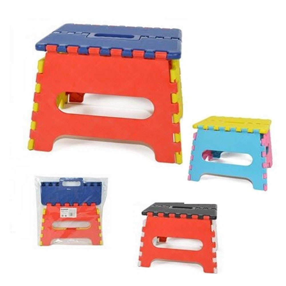 Trade Shop - Sgabello Sedia Plastica Colorato Richiudibile Pieghevole Campeggio 25x20x19 -