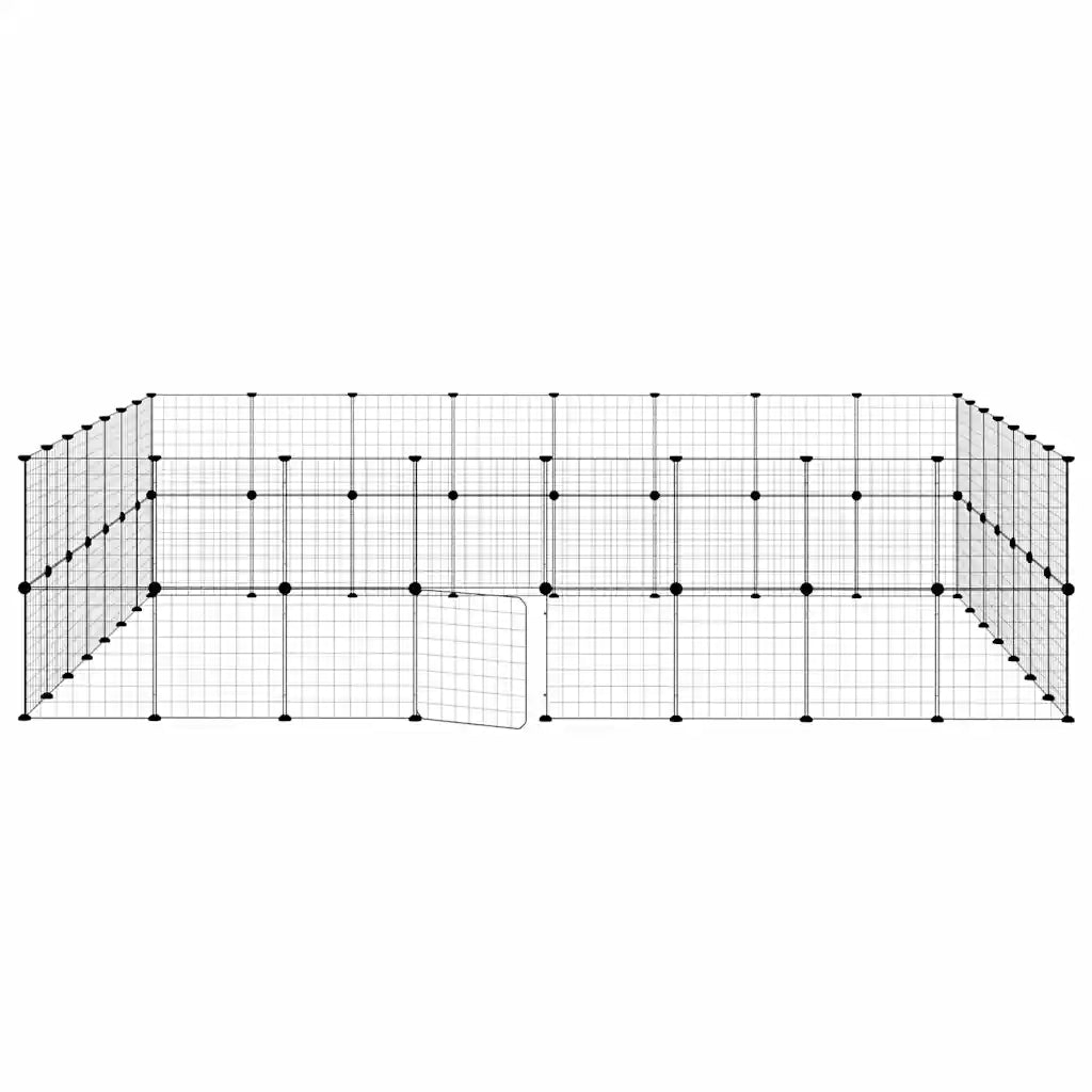 Gabbia per Animali 60 Pannelli con Porta Nera 35x35 cm Acciaio 3114042