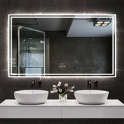 Specchio da bagno Aica LED 160 x 80 cm + Orologio + Bluetooth + luminosità regolabile tricolore