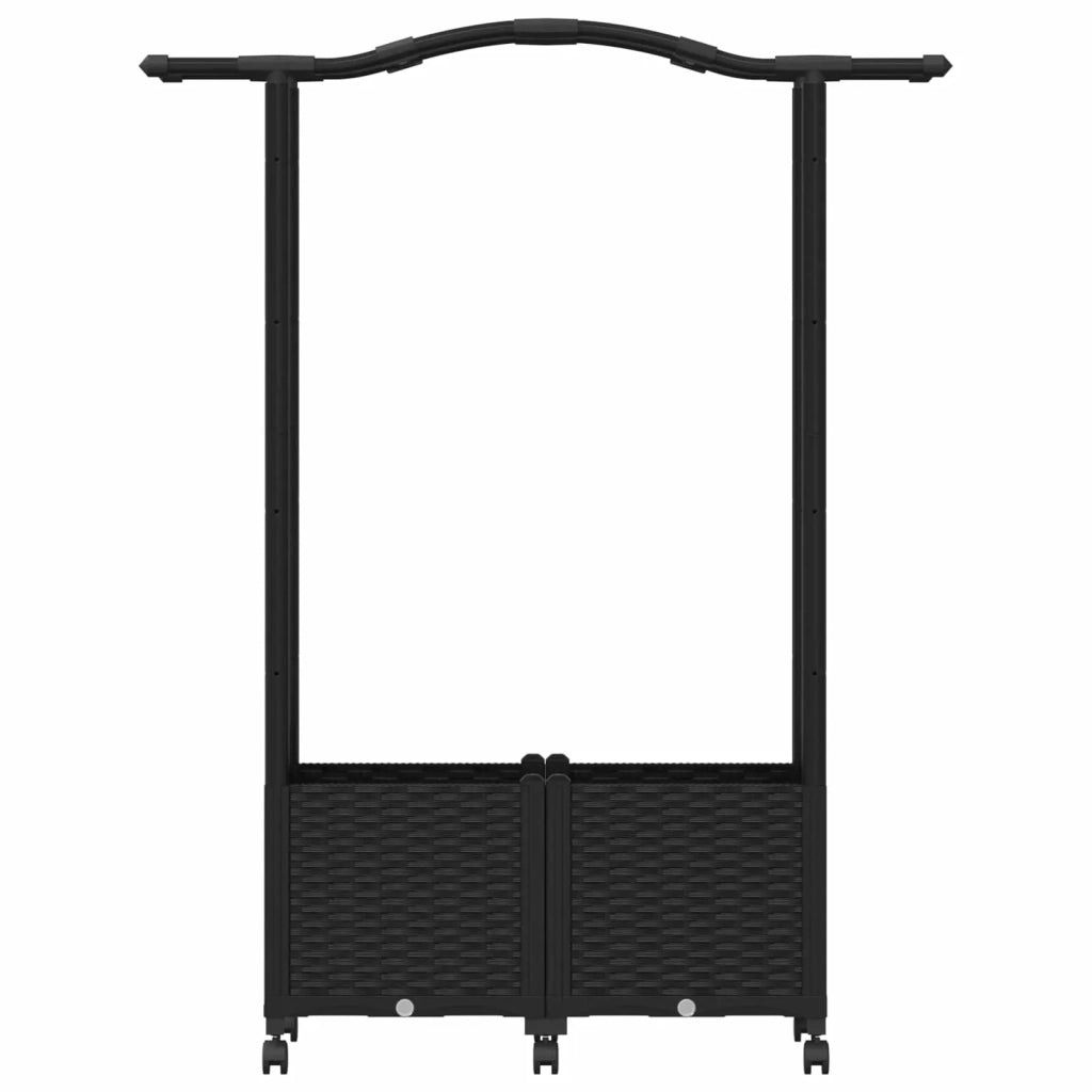 Letto Rialzato con Griglia e Tetto Nero 125 x 40 x 144 cm PP 3423014