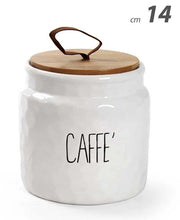 Barattoli in Ceramica con Coperchio in Bambù Colore e Fantasia: CAFFE