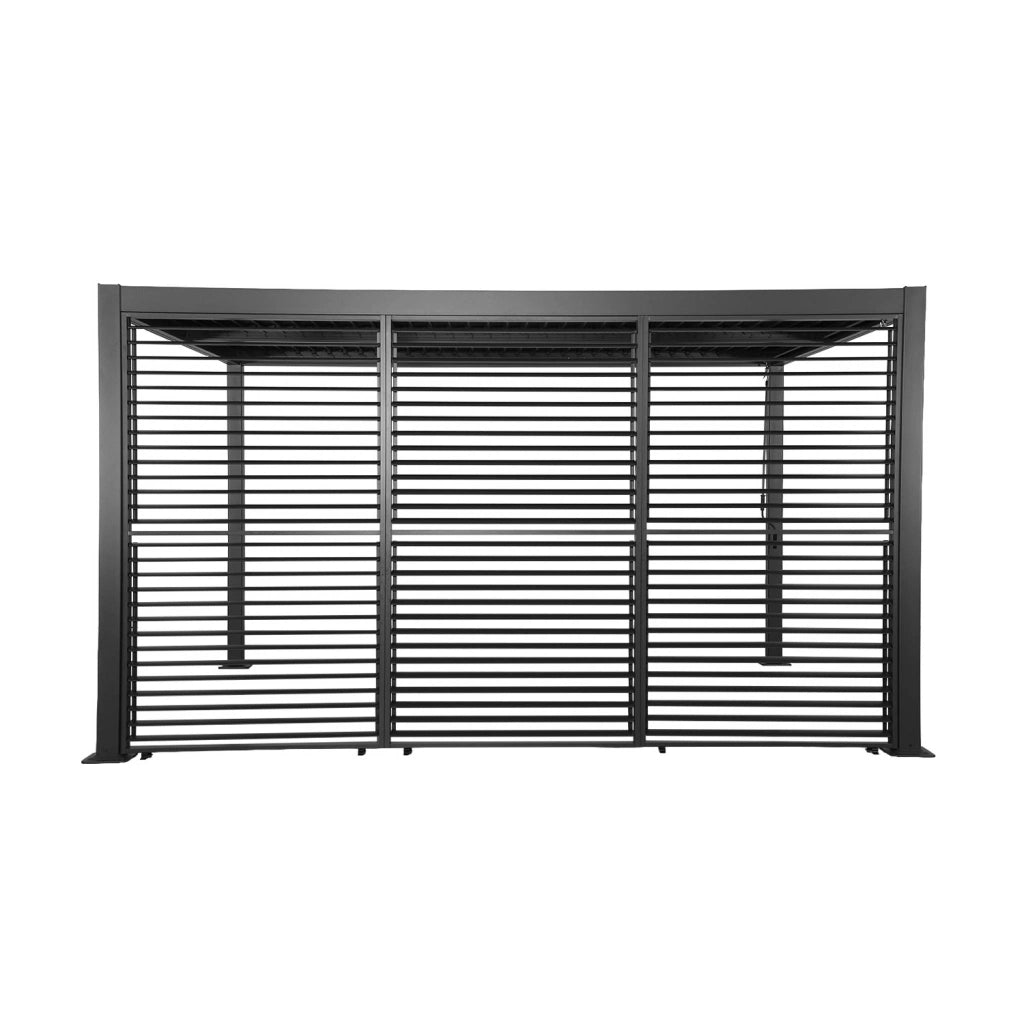 Pergola bioclimatica  3x4m in alluminio e acciaio + 3 persiane 1.3m