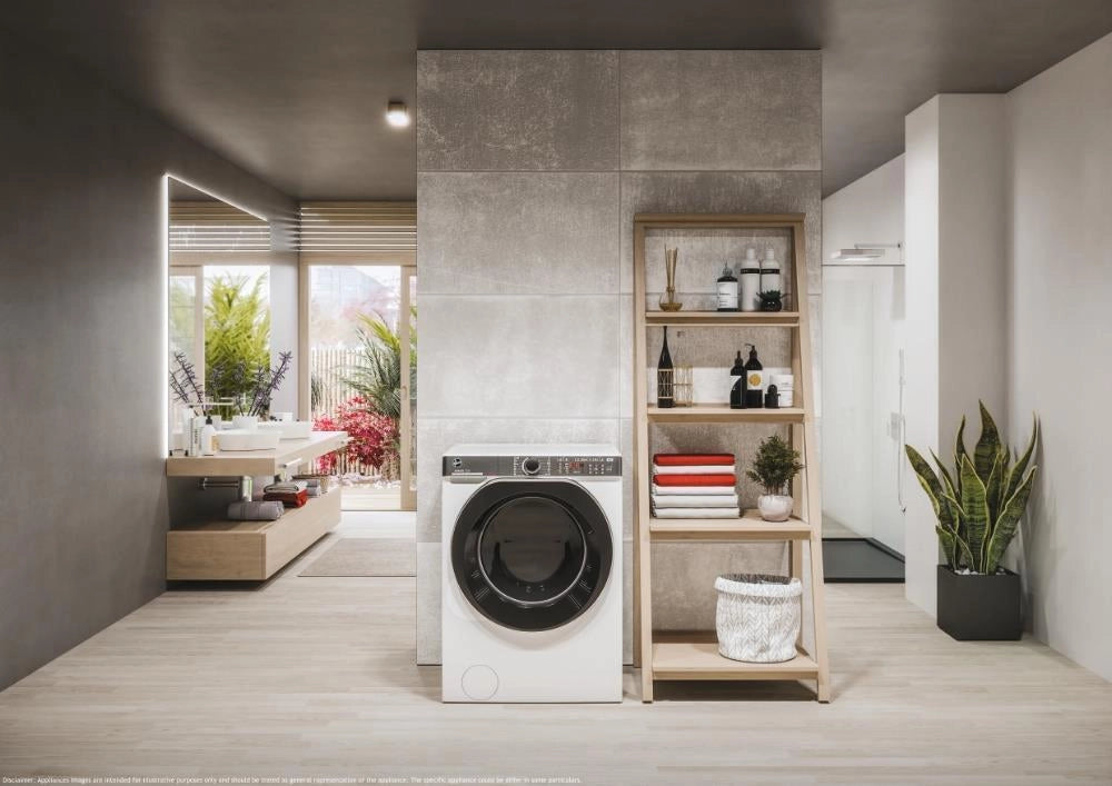 Hoover H-WASH&DRY 550 H-WASH 550, Lavasciuga Slim 8+5 KG, 30% più efficente della classe A, 1400 giri, Bianco, Inverter, Vapore, Wi-Fi, H5DPB 485BC9/1-S