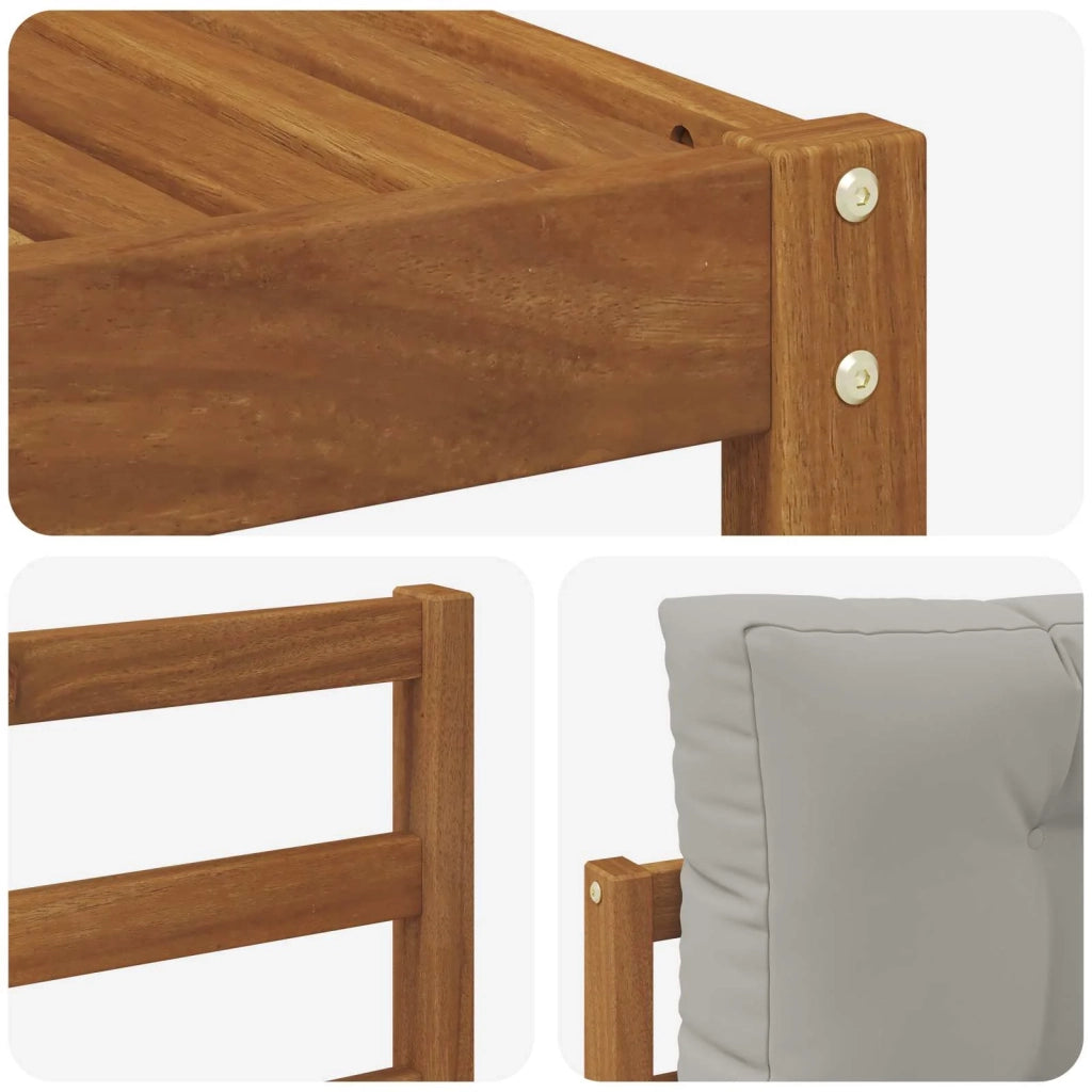 Set di divani da esterno 7 pcs Grigio Naturale e Chiaro 3367844