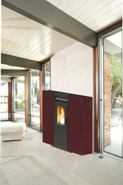 1pz stufa pellet king slim canalizzata kw10 bordeaux cod:ferx.17378