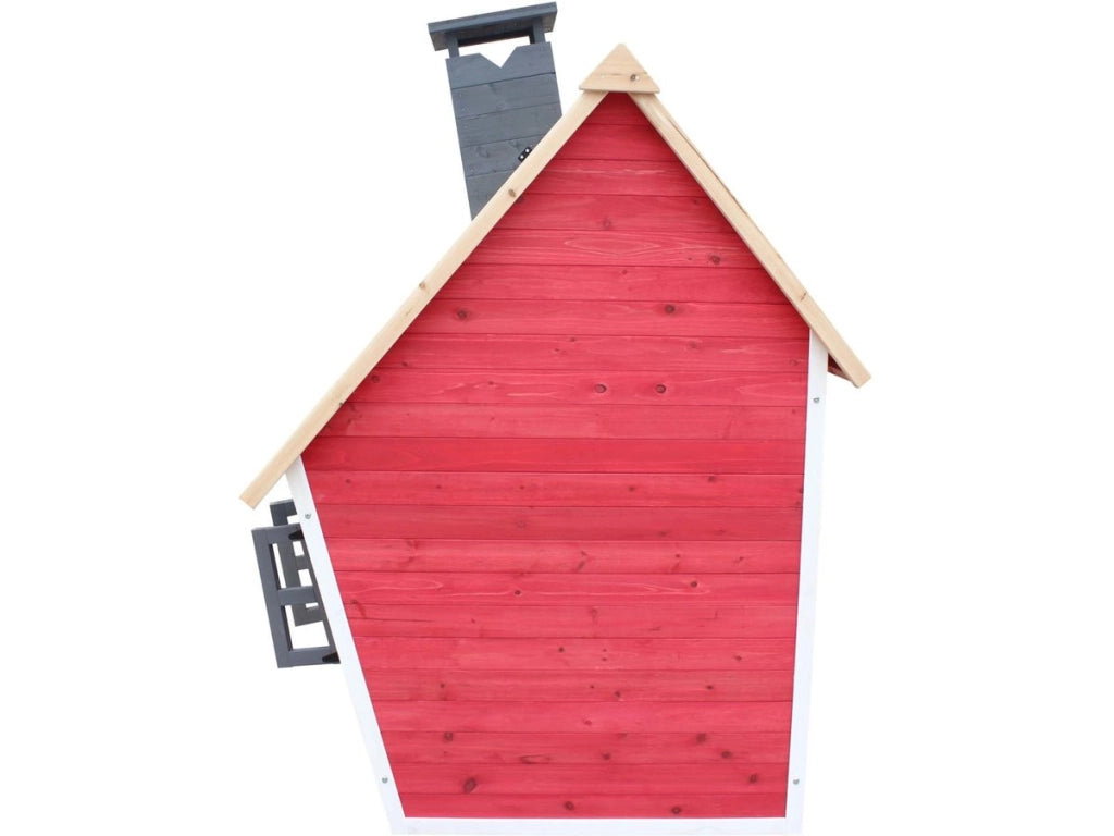 Casetta " Lilou " - 119.5 x 156 x 102 cm - Rosso / Grigio