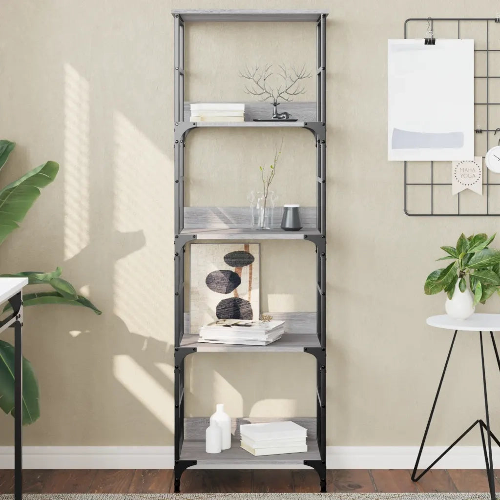 vidaXL Libreria Grigio Sonoma 50x33x153 cm in Legno Multistrato