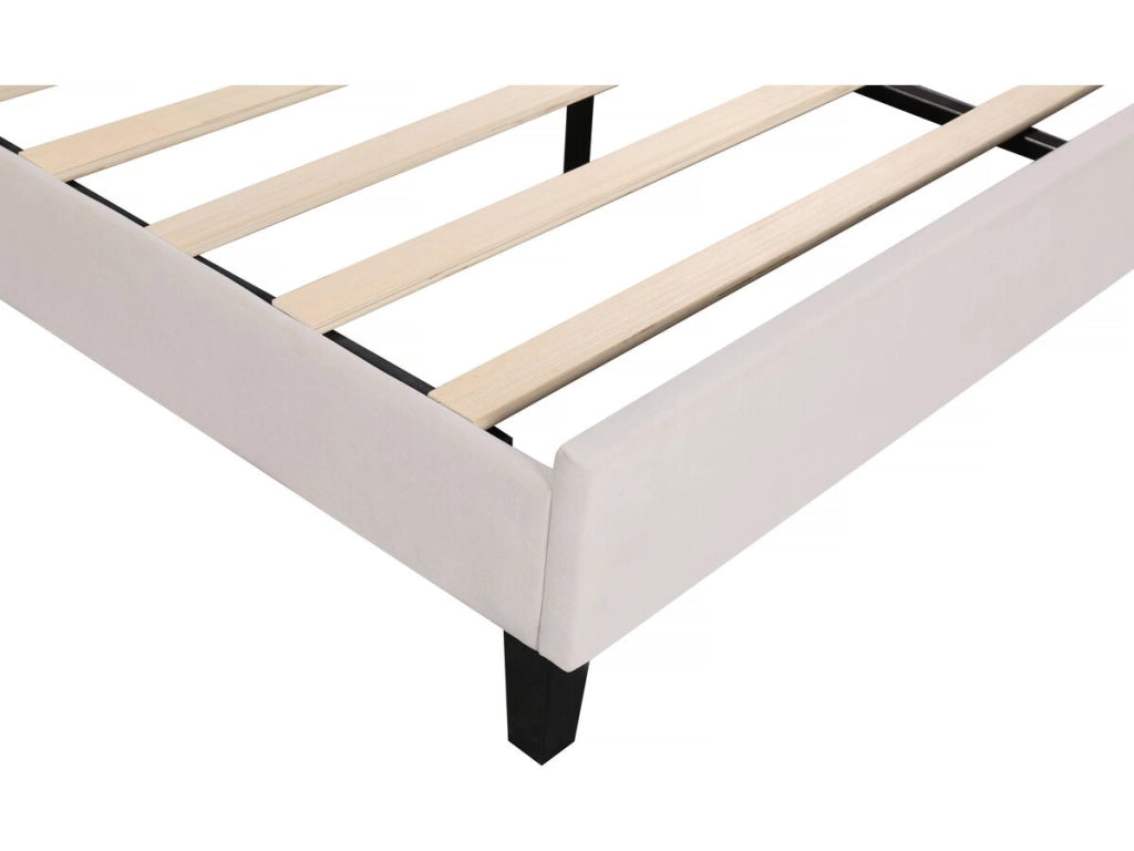 Letto in velluto "Manon" - Beige - 140 x 190 cm