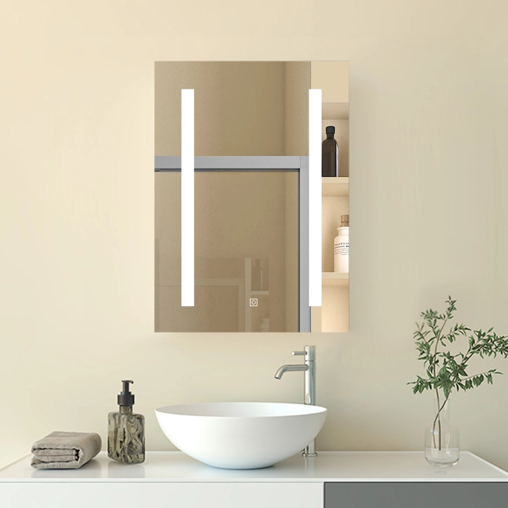 Armadietto a muro da Bagno con Specchio 50x70 cm, Bianco