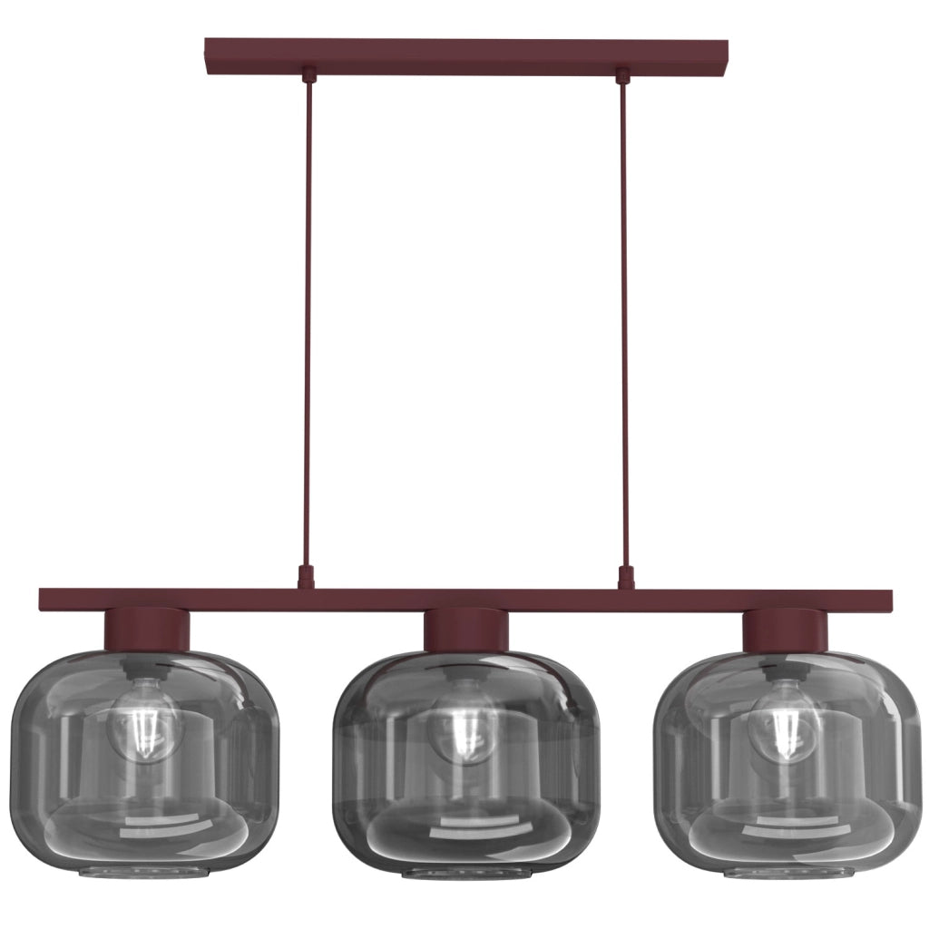 Lampada a sospensione Galante 3xE27 bordo metallo Luminex