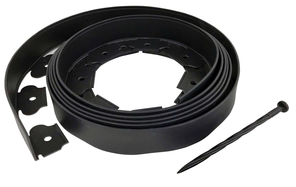 Bordo Flessibile per Aiuole 10m con Picchetti Nero