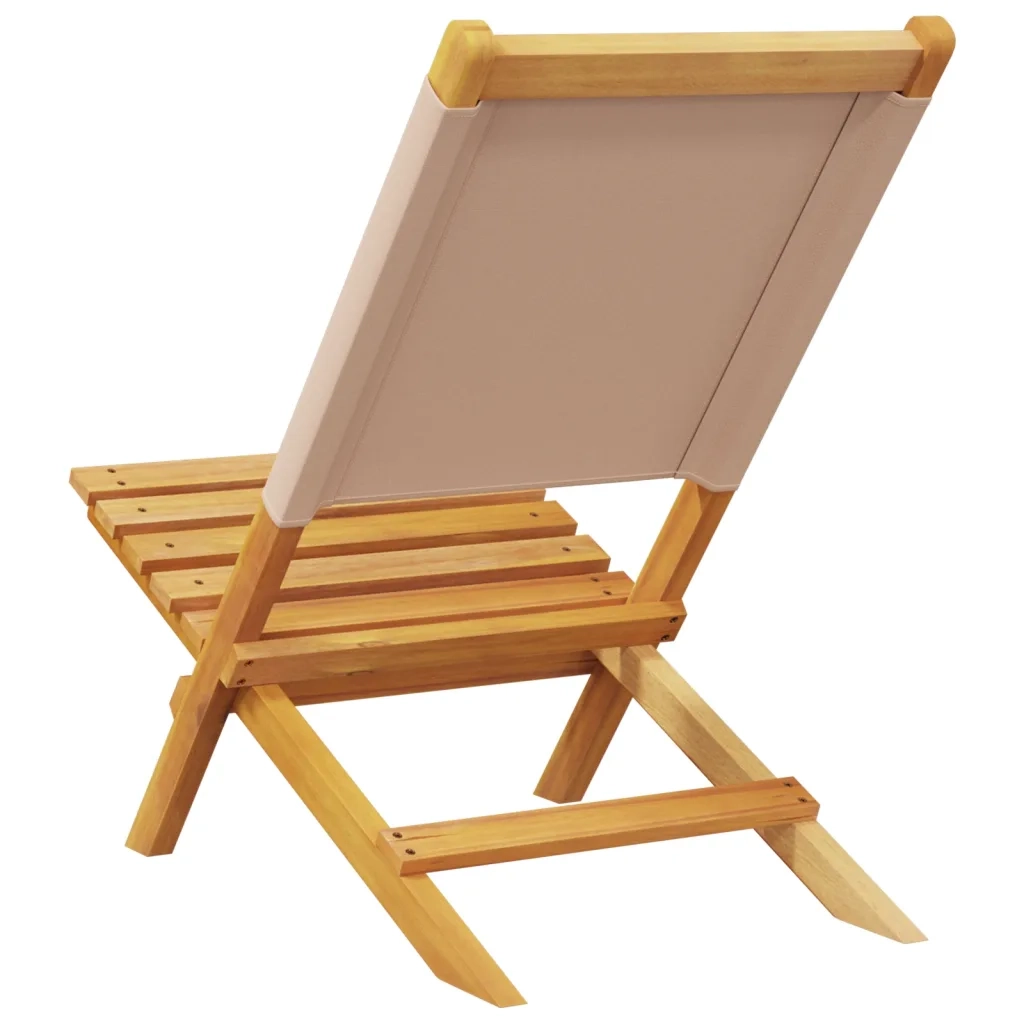 Sedie Giardino Pieghevoli 4pz Tortora Tessuto e Legno Massello 3214643