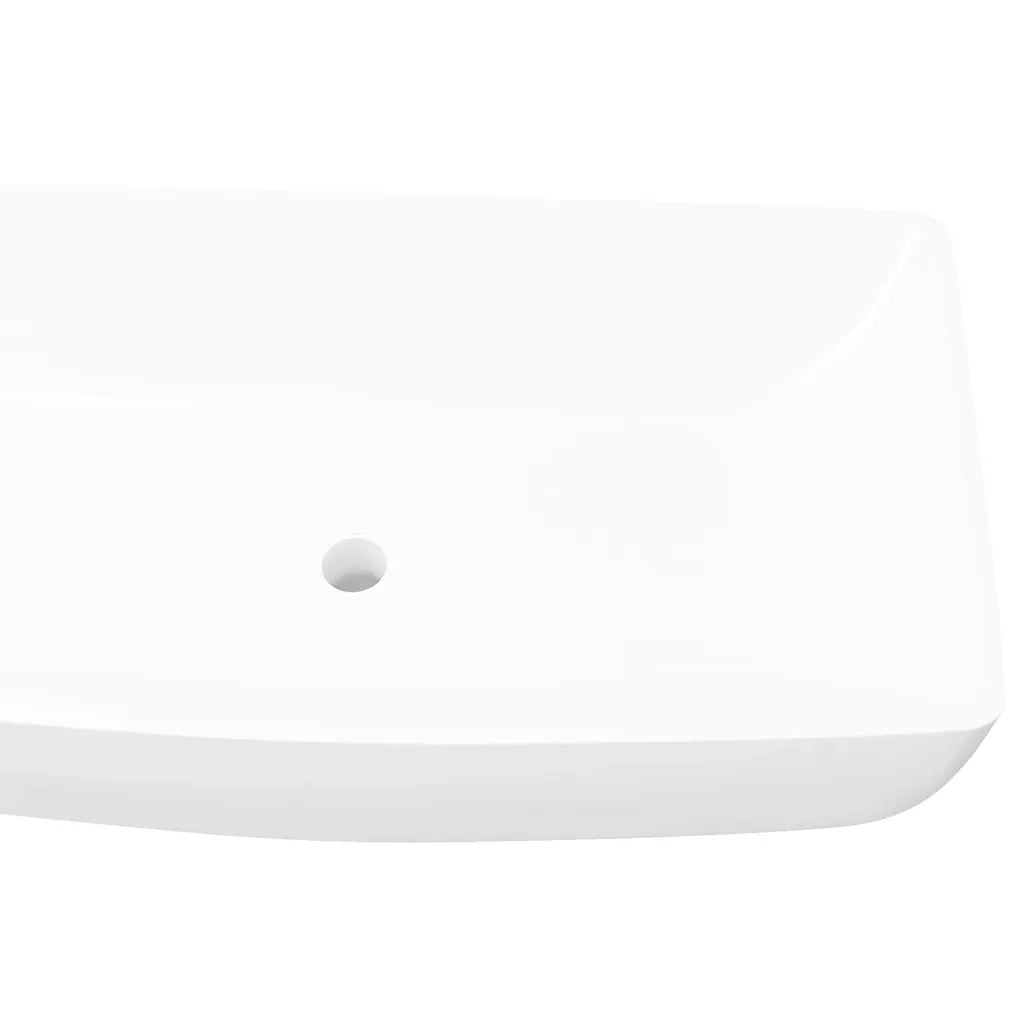 Lavello Bianco in Ceramica di Lusso Rettangolare 71 x 39 cm 140691