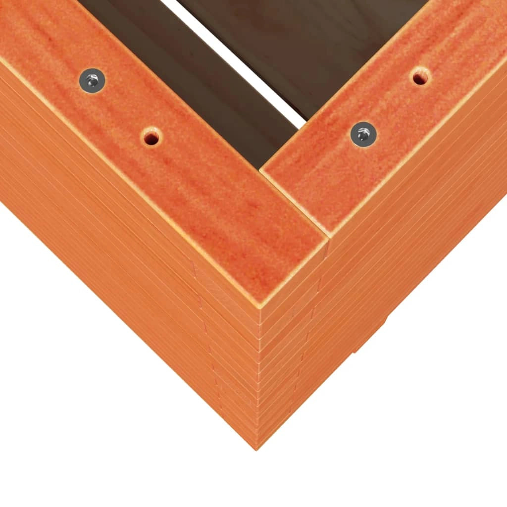 Fioriera rialzata per piante fiori terrazza giardino finitura a cera 60 x 60 x 72,5 cm legno di pino massiccio marrone 02_0038478
