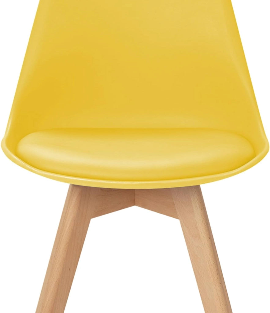 Set di 4 sedie da pranzo grigio scuro, grigio chiaro, bianco e giallo SARA