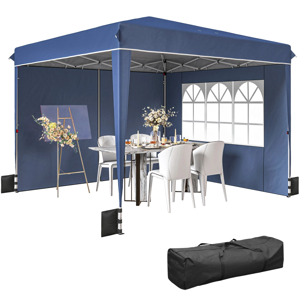 Gazebo Pieghevole per Giardino ¨C Zephmum ¨C Blu Scuro 3x3 m
