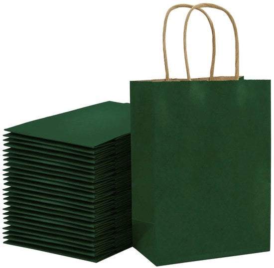 Confezioni regalo in cartone 21x11x27 cm - Sacchetti di carta - Materiale kraft - Pacchi regalo - Lotti 25 pezzi - Maniglie - Base solida - Confezioni regalo in sacchetti