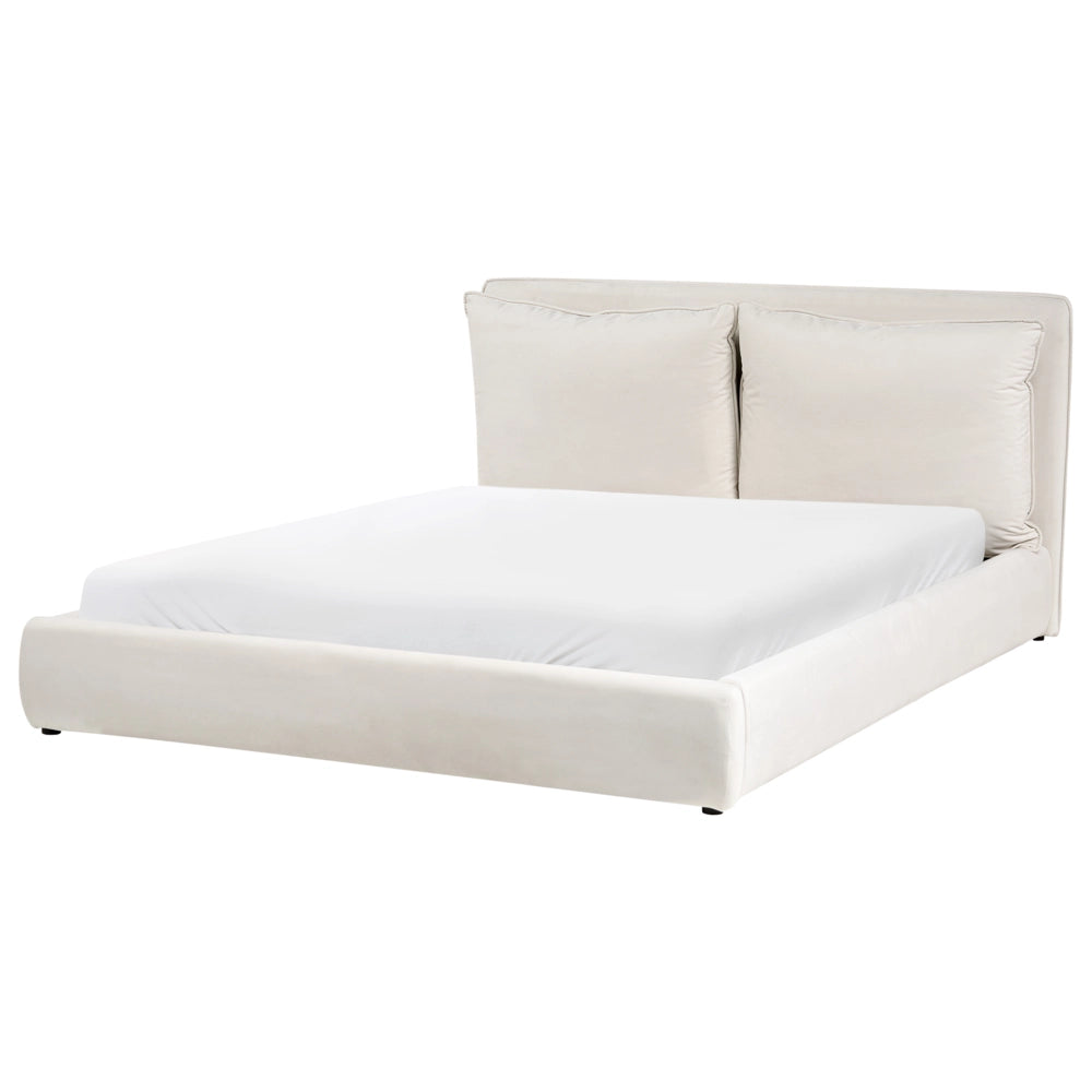 Letto matrimoniale velluto verde scuro 160 x 200 cm testata imbottita