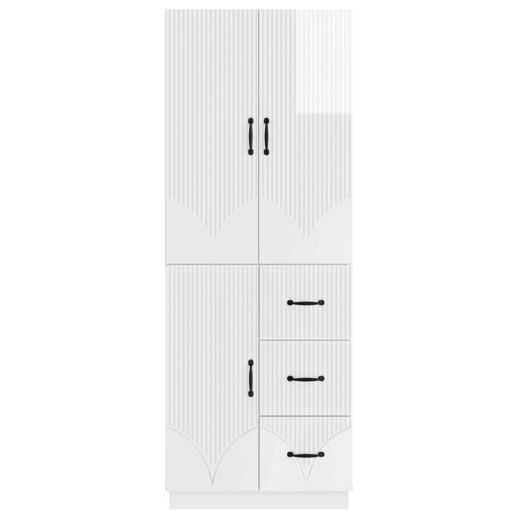 Set di armadi 2 pcs Bianco Lucido Legno ingegnerizzato