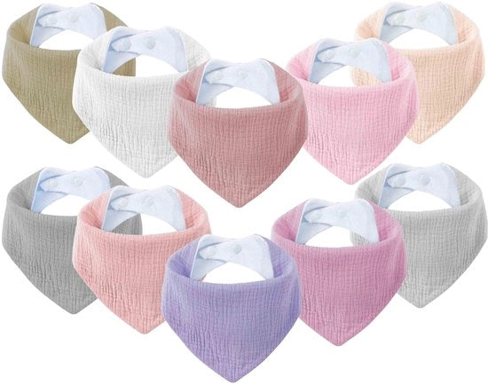 Set di copertine per neonati, copertine per bambini, sciarpa a triangolo, foulard, boerendoek, tessuto per bambini, bambini in età prescolare, ragazze, ragazzi, unisex, set con bottoni a pressione (10, rosa)