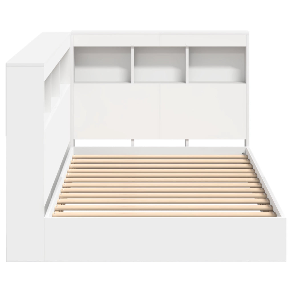 Letto con Libreria Bianco 90x190 cm Legno Ingegnerizzato