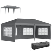 Tonnelle Pop-Up Pieghevole ¨C Zephmum ¨C 3x6m Grigio Antracite 3 Lati Smontabili