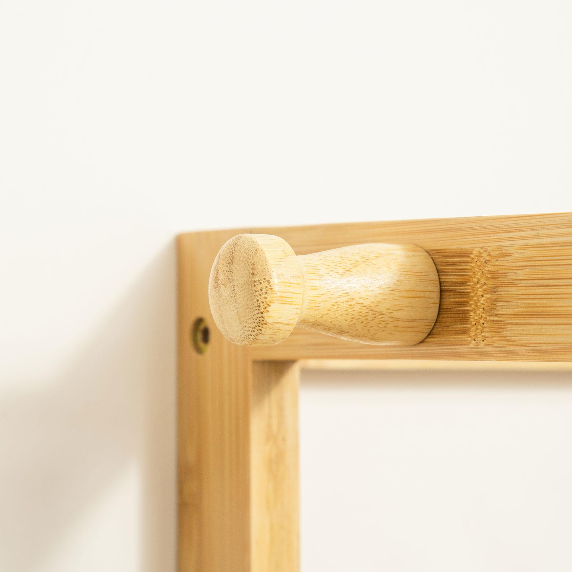 Appendiabiti con Ripiani 70x42x164 cm in Bambù Naturale