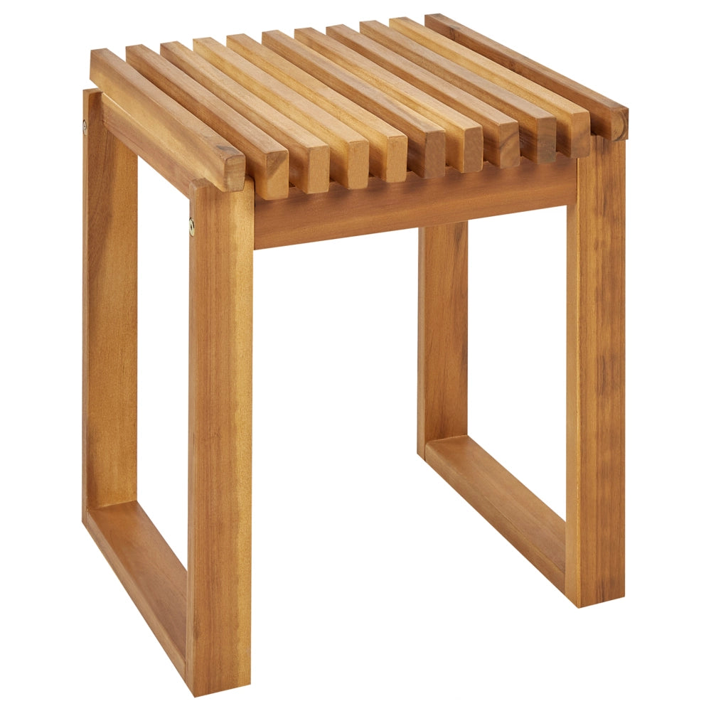 Tavolino da giardino Bistro in legno di acacia chiaro 40 x 40 cm quadrato Piccolo rustico moderno