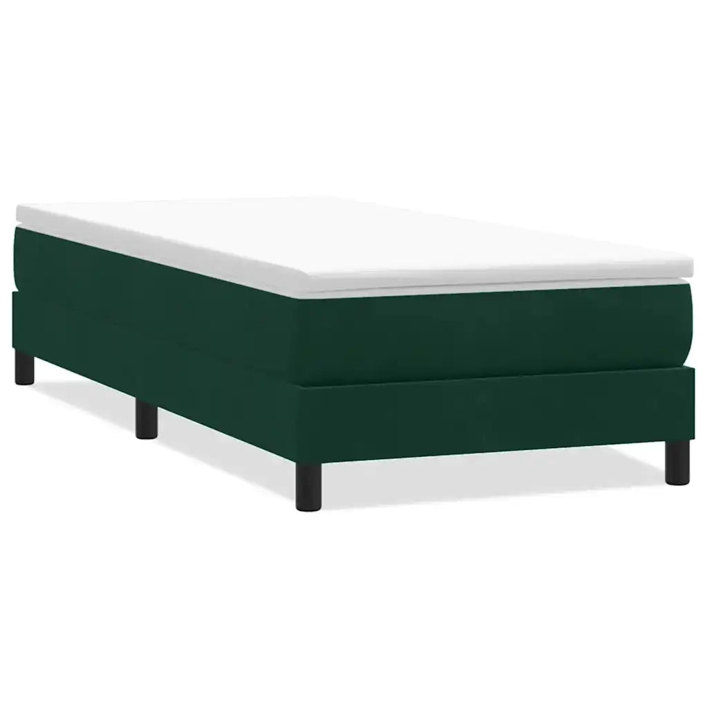 Letto a Molle senza Materasso Verde Scuro 100x220 cm Velluto 3315864