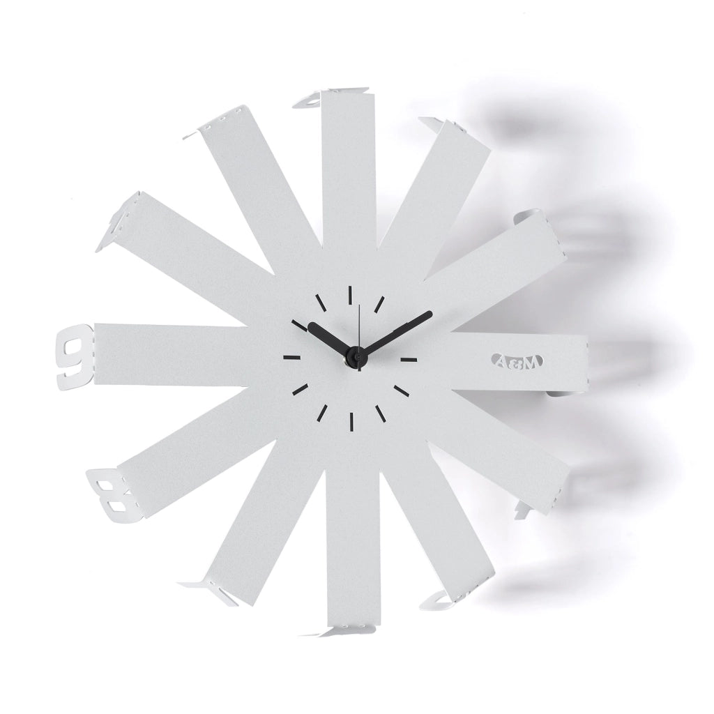 Orologio da parete di design Lumor Bianco marmo,nero