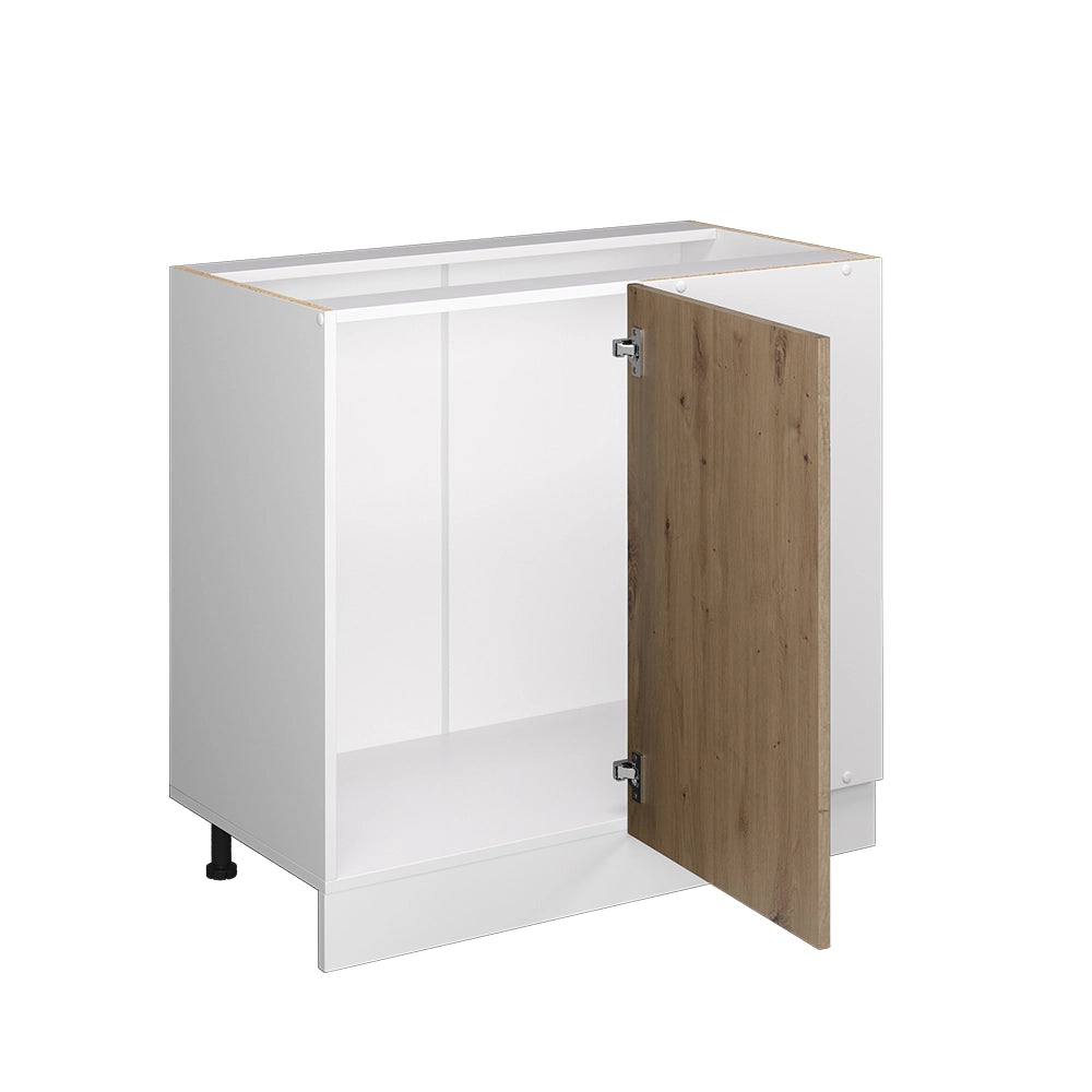 Mobile ad angolo cucina R-Line Rovere artigianale/Bianco 86 cm, PL Antracite Vicco