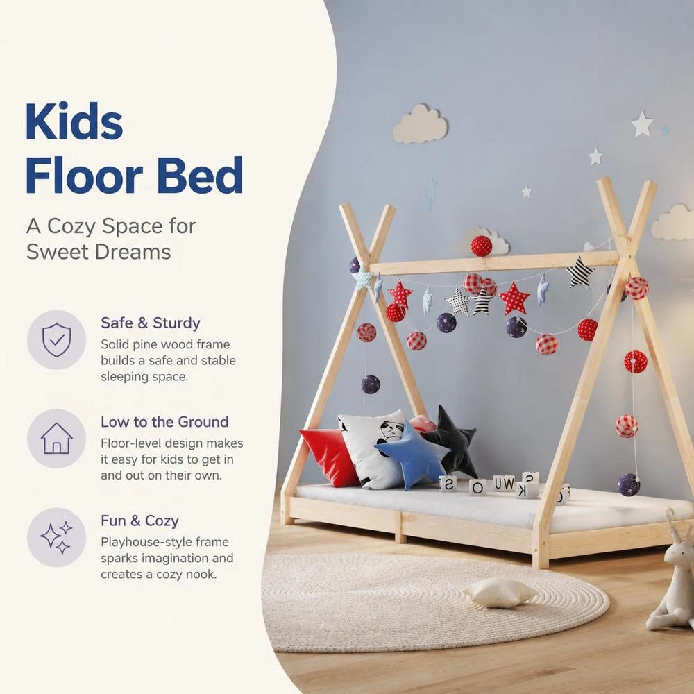 ChildrenFTs Bed Frame Solid Pine 80 X 160 Cm