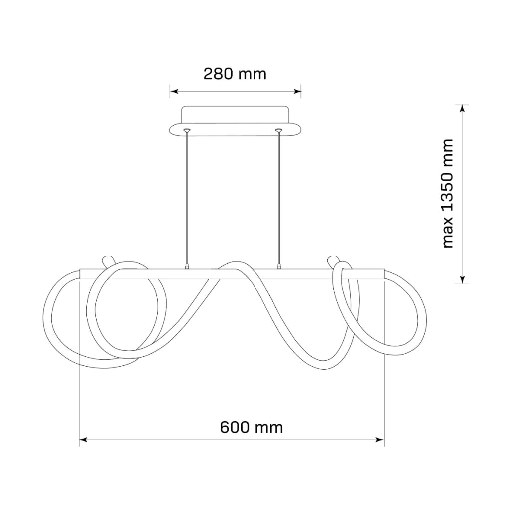 Lampada a sospensione LED EMMA Polux 38W nera 4000K