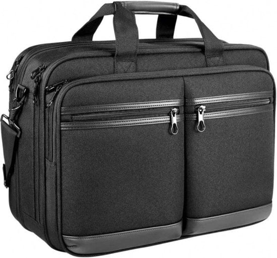 Portatile per Laptop Stilfatto, Borsa per Laptop Uitbreidibile con RFID, Portatile per Computer con Waterresistenza, per Uso di Ufficio, Viaggio, Scuola, Università, per Uomo/Donna, Nero